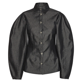 Rotate Denim Fitted Skjorte, Sort 